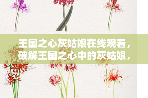 王国之心灰姑娘在线观看，破解王国之心中的灰姑娘，从童话到游戏的跨越