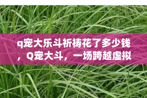 q宠大乐斗祈祷花了多少钱,Q宠大斗,一场跨越虚拟与现实的祈祷盛宴 q宠大乐斗祈祷花了多少钱,Q宠大斗,一场跨越虚拟与现实的祈祷盛宴