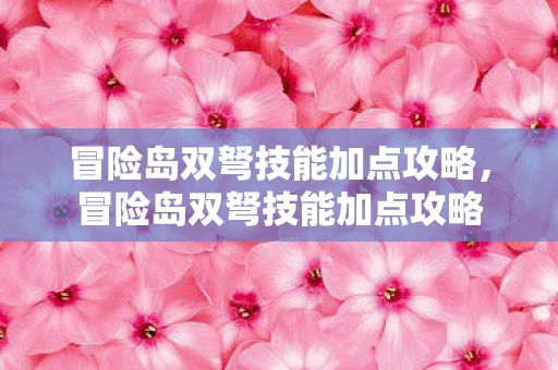 冒险岛双弩技能加点攻略，冒险岛双弩技能加点攻略