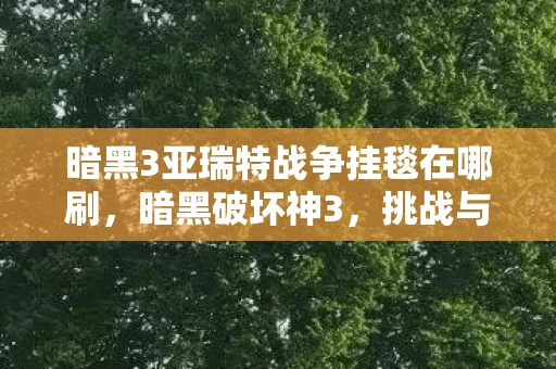 暗黑3亚瑞特战争挂毯在哪刷，暗黑破坏神3，挑战与征服的传奇之旅