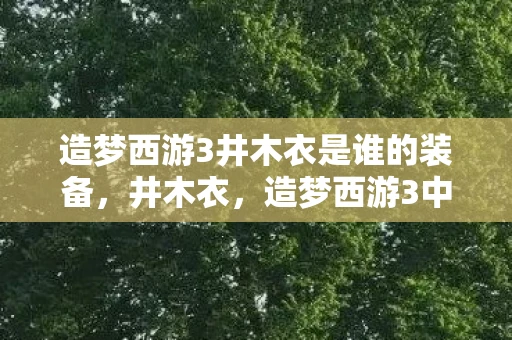 造梦西游3井木衣是谁的装备,井木衣,造梦西游3中的神秘装备 造梦西游3井木衣是谁的装备,井木衣,造梦西游3中的神秘装备