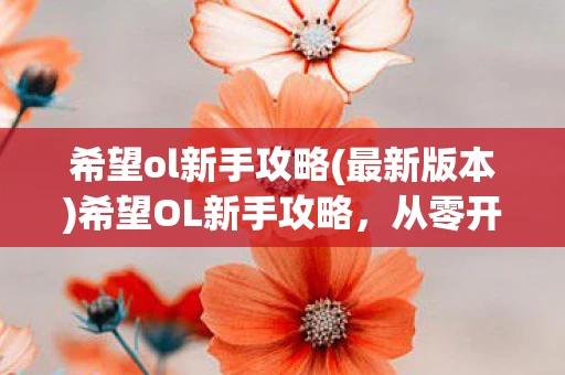 希望ol新手攻略(最新版本)希望OL新手攻略，从零开始打造你的梦幻之旅