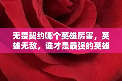 无畏契约哪个英雄厉害,英雄无敌,谁才是最强的英雄? 无畏契约哪个英雄厉害,英雄无敌,谁才是最强的英雄?