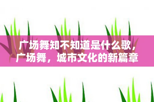 广场舞知不知道是什么歌，广场舞，城市文化的新篇章