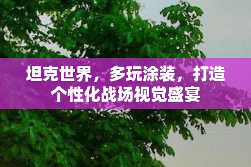 坦克世界,多玩涂装,打造个性化战场视觉盛宴 坦克世界,多玩涂装,打造个性化战场视觉盛宴