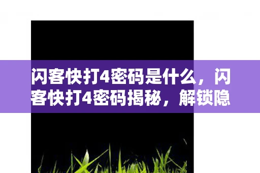 闪客快打4密码是什么，闪客快打4密码揭秘，解锁隐藏关卡与特殊奖励的秘籍