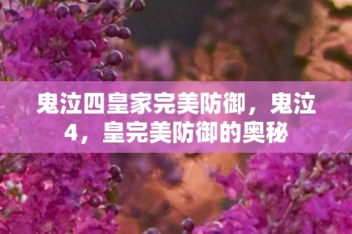 鬼泣四皇家完美防御,鬼泣4,皇完美防御的奥秘 鬼泣四皇家完美防御,鬼泣4,皇完美防御的奥秘