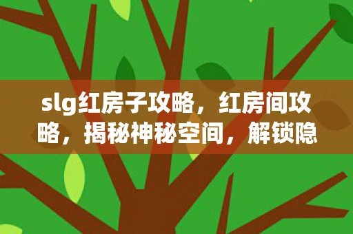 slg红房子攻略，红房间攻略，揭秘神秘空间，解锁隐藏谜题