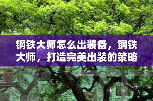 钢铁大师怎么出装备，钢铁大师，打造完美出装的策略指南