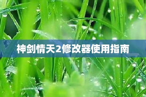神剑情天2修改器使用指南图片