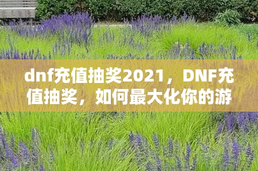 dnf充值抽奖2021，DNF充值抽奖，如何最大化你的游戏收益？