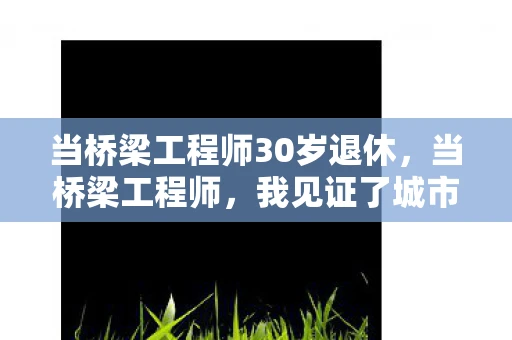 当桥梁工程师30岁退休，当桥梁工程师，我见证了城市的变迁与成长