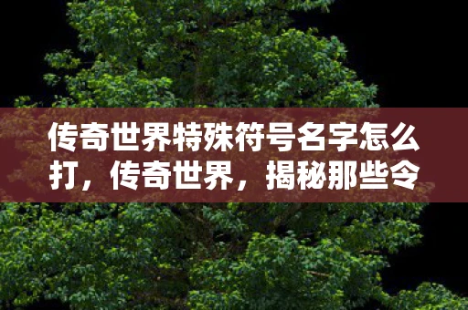 传奇世界特殊符号名字怎么打，传奇世界，揭秘那些令人惊艳的特殊角色名字