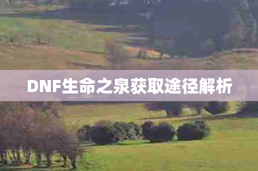 DNF生命之泉获取途径解析图片