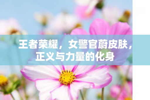 王者荣耀，女警官蔚皮肤，正义与力量的化身