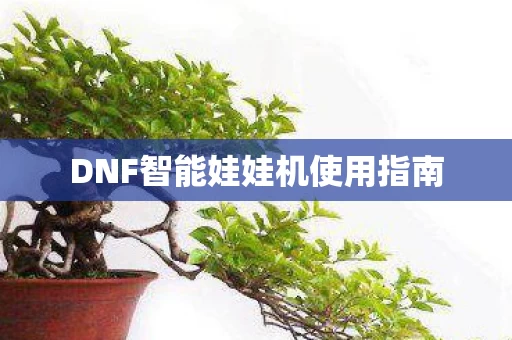 DNF智能娃娃机使用指南图片