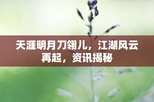 天涯明月刀翎儿图片