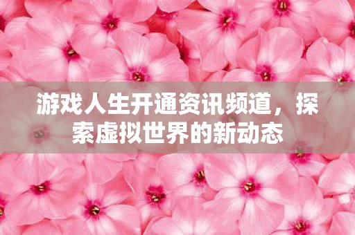 游戏人生开通资讯频道图片