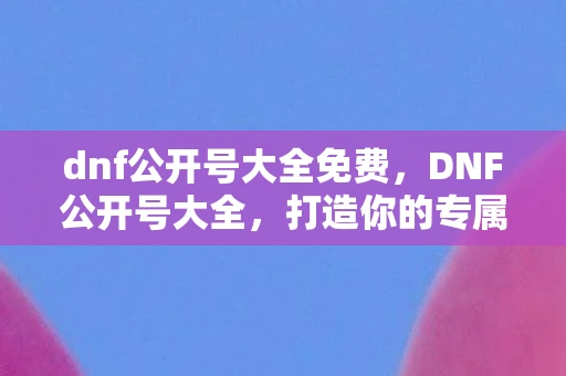 dnf公开号大全免费，DNF公开号大全，打造你的专属地下城与勇士账号