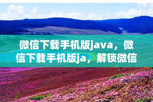 微信下载手机版java，微信下载手机版ja，解锁微信国际版，畅享全球沟通