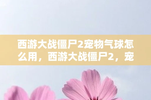 西游大战僵尸2宠物气球怎么用，西游大战僵尸2，宠物气养成攻略