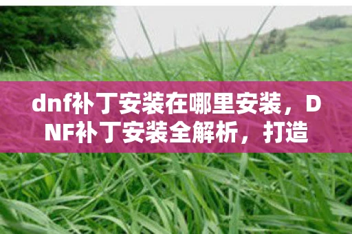 dnf补丁安装在哪里安装，DNF补丁安装全解析，打造个性化游戏体验