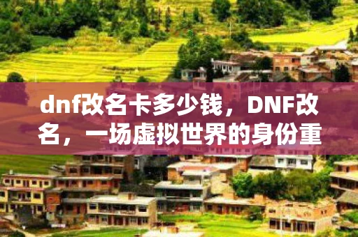 dnf改名卡多少钱，DNF改名，一场虚拟世界的身份重塑