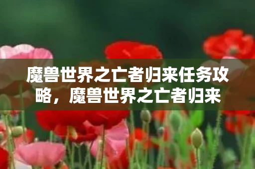 魔兽世界之亡者归来任务攻略，魔兽世界之亡者归来