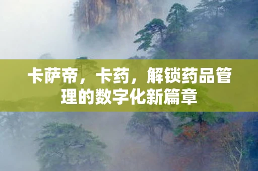 卡萨帝，卡药，解锁药品管理的数字化新篇章