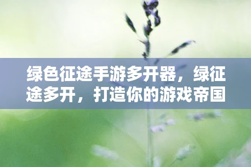 绿色征途手游多开器，绿征途多开，打造你的游戏帝国