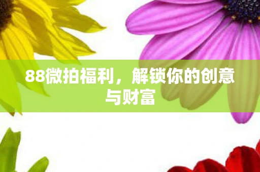 88微拍福利，解锁你的创意与财富