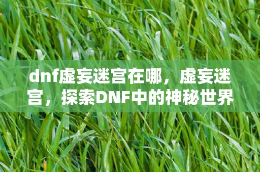 dnf虚妄迷宫在哪，虚妄迷宫，探索DNF中的神秘世界