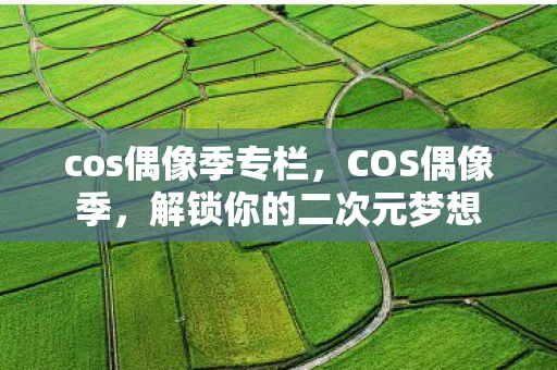 cos偶像季专栏，COS偶像季，解锁你的二次元梦想
