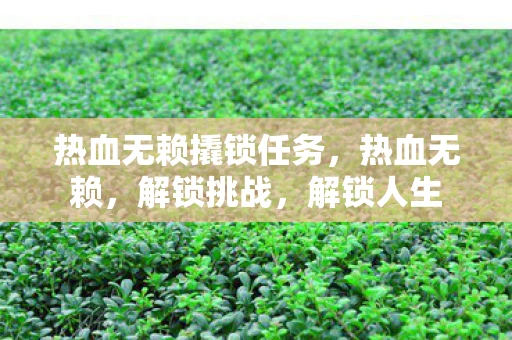 热血无赖撬锁任务，热血无赖，解锁挑战，解锁人生