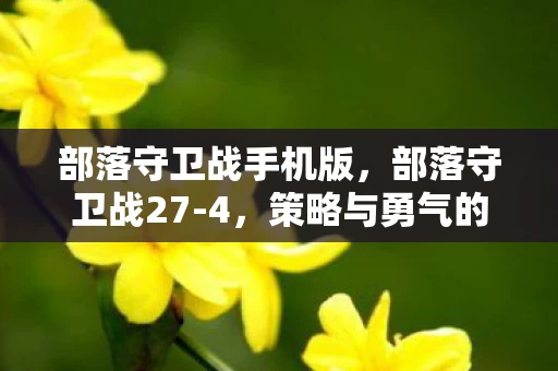 部落守卫战手机版，部落守卫战27-4，策略与勇气的较量