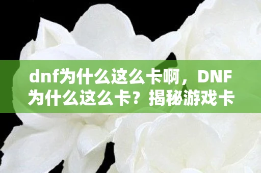 dnf为什么这么卡啊，DNF为什么这么卡？揭秘游戏卡顿的真相