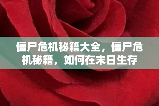 僵尸危机秘籍大全，僵尸危机秘籍，如何在末日生存