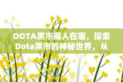 DOTA黑市商人在哪，探索Dota黑市的神秘世界，从游戏到社区的深度剖析