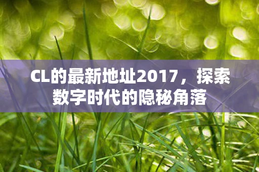 CL的最新地址2017，探索数字时代的隐秘角落
