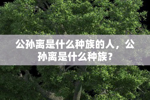 公孙离是什么种族的人，公孙离是什么种族？