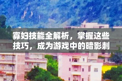 寡妇技能全解析，掌握这些技巧，成为游戏中的暗影刺客