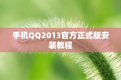 手机QQ2013官方正式版安装教程图片