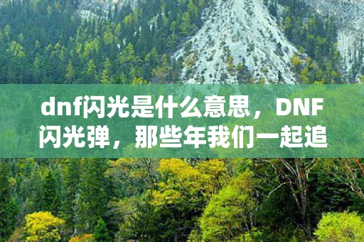 dnf闪光是什么意思，DNF闪光弹，那些年我们一起追逐的幸运瞬间