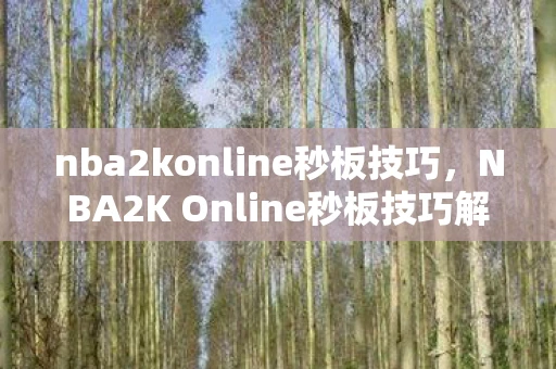 nba2konline秒板技巧，NBA2K Online秒板技巧解析