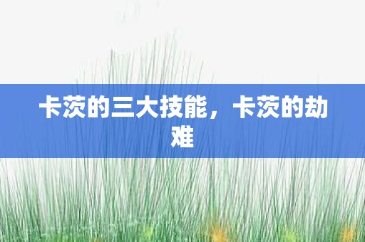 卡茨的三大技能，卡茨的劫难