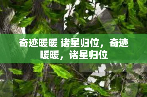 奇迹暖暖 诸星归位，奇迹暖暖，诸星归位