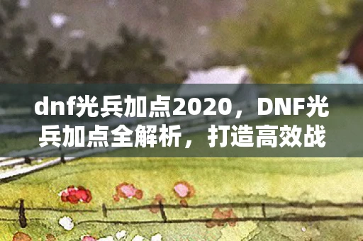 dnf光兵加点2020，DNF光兵加点全解析，打造高效战斗力的关键