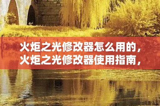 火炬之光修改器怎么用的，火炬之光修改器使用指南，打造你的游戏新体验