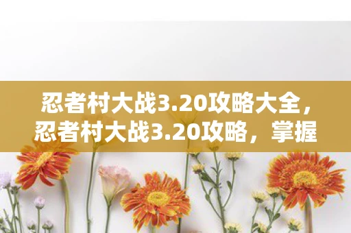 忍者村大战3.20攻略大全，忍者村大战3.20攻略，掌握策略，称霸战场