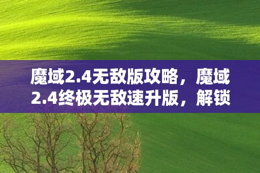 魔域2.4无敌版攻略，魔域2.4终极无敌速升版，解锁全新冒险，挑战极限速度